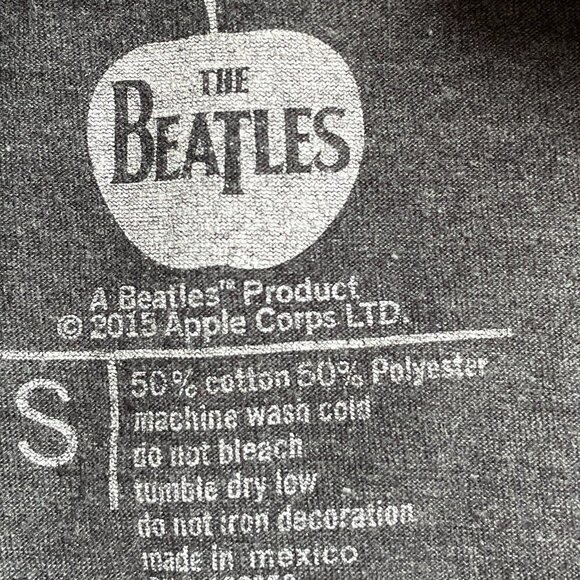 The Beatles Women's Tee Shirt by Apple Corporation LTD Grey with Logo Graphic - Picture 5 of 6
